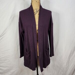American Eagle AEO Size Medium Split Back Purple Open Front Pocket Cardigan